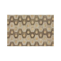 Online Designer Living Room Gramercy Gold Hexagon Pattern Rug 8'x10'