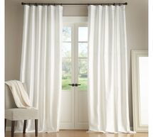 Online Designer Combined Living/Dining Dupioni Silk Pole-Pocket Curtain - Ivory