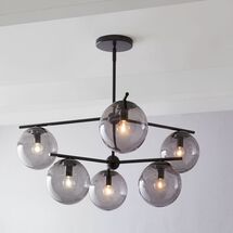 Online Designer Combined Living/Dining SPHERE + STEM 6-LIGHT CHANDELIER - BRONZE