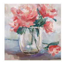 Online Designer Living Room Pink Flowers In Vase by Sara Brown