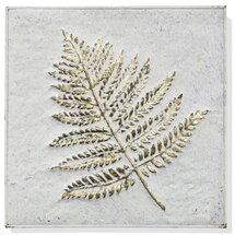 Online Designer Bathroom Foliole Relief II - Leaf Motif Stamped Wall Décor