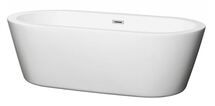 Online Designer Bathroom Wyndham Collection Mermaid 71" Acrylic Flatbottom Center Drain Soaking Tub in White