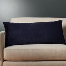 Online Designer Bedroom 36"x16" Leisure Navy Pillow with Feather-Down Insert