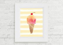 Online Designer Kids Room Yellow ice cream wall art