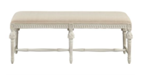 Online Designer Bedroom Rosalyn French Country Beige Performance White Mahogany Wood Long Bedroom Bench