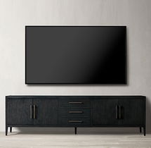 Online Designer Other FRENCH CONTEMPORARY PANEL 4-DOOR MEDIA CONSOLE WITH