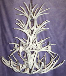 Online Designer Hallway/Entry X-Large Reproduction 20 Antler Mule Deer Cascade Chandelier RL-5.