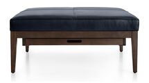 Online Designer Living Room Nash Leather Square Ottoman with Tray