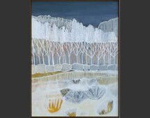 Online Designer Combined Living/Dining White Woods  Limited Edition Art  by Sarah Fitzgerald  Denver, CO