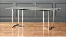 Online Designer Kitchen Silverado Chrome 80" Rectangular Dining Table