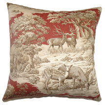 Online Designer Hallway/Entry Feramin Toile Front Cotton Throw Pillow