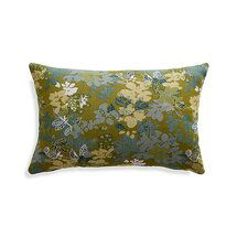 Online Designer Bedroom Carly Jacquard Floral Pillow with Feather-Down Insert 22"x15"
