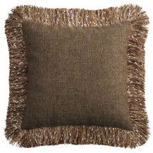 Online Designer Hallway/Entry Confetti Fringe Brown Pillow