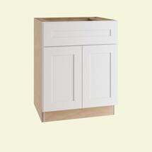 Online Designer Living Room Newport Assembled Base Kitchen Cabinet with 2 Doors and 2 Rollout Trays in Pacific White