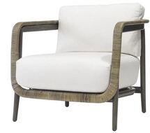 Online Designer Combined Living/Dining Duvall Coastal Hardwood Frame White Performance Fabric Lounge Chair