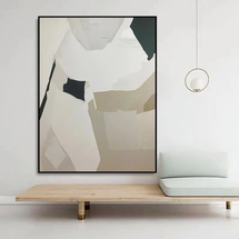 Online Designer Other Large Original Black White Abstract Painting, Wabi-Sabi Wall Art, Custom Canvas Wall Art, Contemporary Wall Art, Oversized Scandinavian Art