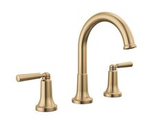 Online Designer Bathroom Delta Saylor 1.2 GPM Widespread Bathroom Faucet with Push Pop-Up Drain Assembly and Diamond Seal Valve Technology