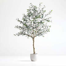 Online Designer Living Room Faux Olive Tree in Pot 7'