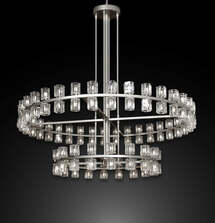 Online Designer Living Room Artechouse Round 2-Tier Chandelier Lighting 60" Great For The Family Room, Living Room, Entryway, Foyer, And More - G7-PN/4511/108