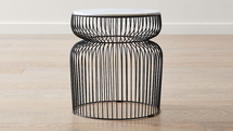 Online Designer Combined Living/Dining Spoke Marble Graphite Metal End Table