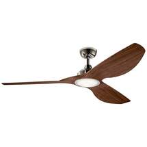 Online Designer Patio 65" Kichler Imari Walnut and Polished Nickel LED Ceiling Fan