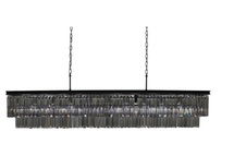 Online Designer Combined Living/Dining Rectangular Smoked Crystal Fringe Chandelier, 60"