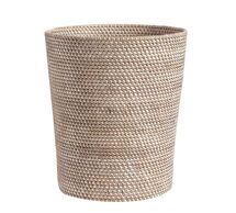 Online Designer Bathroom Whitewash Tava Handcrafted Rattan Wastebasket