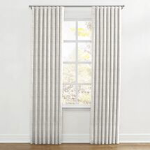 Online Designer Combined Living/Dining Living Room- White & Gray Marled Ripplefold Curtains