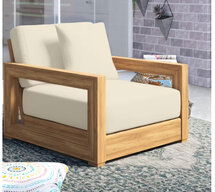 Online Designer Patio Lakeland Teak Patio Chair with Cushions