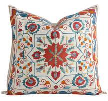 Online Designer Bedroom Hand Embroidered Uzbek Suzani Pillow