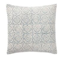 Online Designer Living Room Medallion Print Pillow Cover, 18", Blue