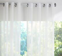 Online Designer Bathroom Outdoor Grommet Sheer Curtain, 50 x 108", White