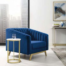 Online Designer Home/Small Office Coco Tufted Performance Velvet Armchair in Navy