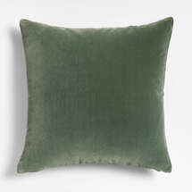 Online Designer Living Room Salvia 22"x22" Green Faux Mohair Throw Pillow with Down-Alternative Insert by Athena Calderone