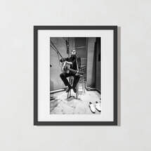 Online Designer Living Room Johnny Cash in The Studio Print in Black Frame