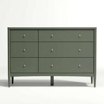 Online Designer Combined Living/Dining Kids Hampshire 6-Drawer Olive Green Dresser