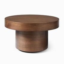 Online Designer Bathroom Volume Round Pedestal Coffee Table - Wood