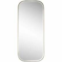 Online Designer Bedroom Possini Euro Brushed Gold 18" x 42" Rectangular Wall Mirror