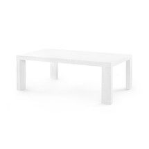 Online Designer Living Room White Lacquered Grass cloth Coffee Table