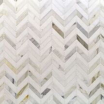 Online Designer Living Room Talon Calacatta & Thassos Marble Polished Mosaic Tile