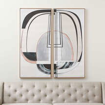 Online Designer Combined Living/Dining 'Illumination Device' Framed Canvas Wall Art Print 39.5"x48" by Alyson Kahn