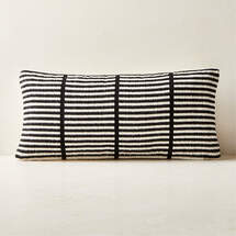 Online Designer Bedroom Stria Black and White Lumbar Pillow