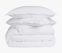 Online Designer Bedroom Linen Duvet Cover Set-White-Queen 