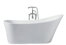 Online Designer Bathroom Ariel Paris 67" Free Standing Acrylic Soaking Bathtub with Reversible Drain and Slotted Overflow