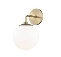 Online Designer Kitchen STELLA 1 LIGHT WALL SCONCE IN AGED BRASS