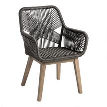 Online Designer Other Gray All Weather Wicker Salento Outdoor Dining Armchair