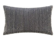 Online Designer Hallway/Entry Beaded Stripe Pillow Cover - 30x50cm - Black