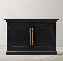 Online Designer Combined Living/Dining 20TH C. ENGLISH BRASS BAR PULL PANEL DOUBLE-DOOR SIDEBOARD