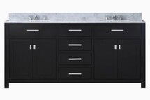 Online Designer Bathroom Madison 72-in Espresso Undermount Double Sink Bathroom Vanity with Carrara White Natural Marble Top