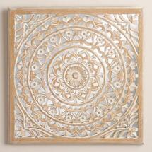 Online Designer Home/Small Office Carved Mirrored Leela Wall Plaque